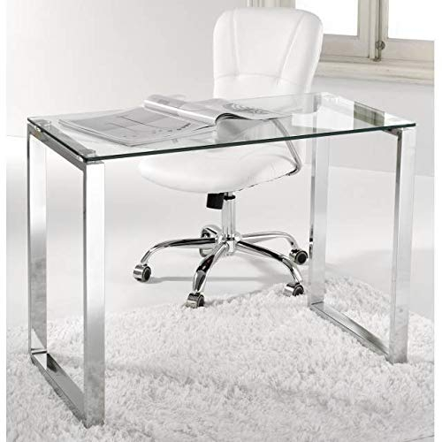 Mesa de Estudio Krystal y Patas Cromadas de 100x50 cm.