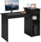 Yaheetech Mesa de Ordenador con Estantería 112x50x82cm Escritorio con Cajon para Computadora Escritorio Oficina Despacho Moderno Negro
