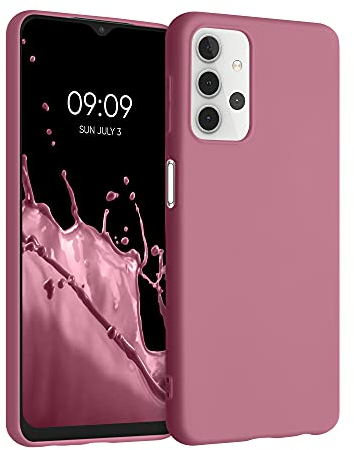 kwmobile Hülle kompatibel mit Samsung Galaxy A32 5G Hülle - weiches TPU Silikon Case - Cover geeignet für kabelloses Laden - Dark Rose