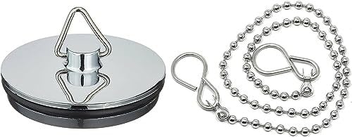 fiXte Tappo cromato per doccia – 45 mm (1 3/4) o 38 mm (1 1/2) – catena da 45,7 cm o 30,5 cm