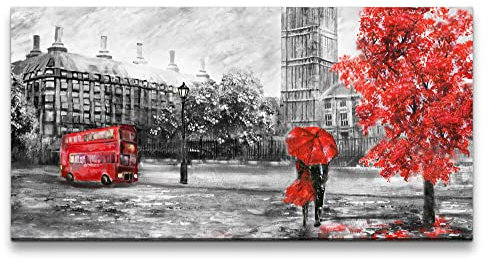 Paul Sinus Leinwandbild 120x60cm London Liebespärchen Romantisch Malerisch Kunstvoll