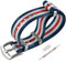 MZBUTIQ 20mm Bleu/Blanc/Rouge Bracelet Nylon Strap Bracelets de Montres pour Homme Boucle Brossée
