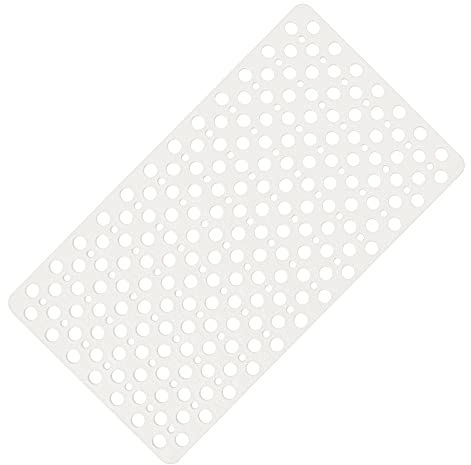 WELTRXE Bathtub Mat Non Slip, Anti-Slip Bath Mat, Flexible Bathroom Shower Mats for Home Hotel, Odorless, Strong Suction Cups, Machine Washable, Safe for Elder and Kids, 70 x 38cm, Bubble, White