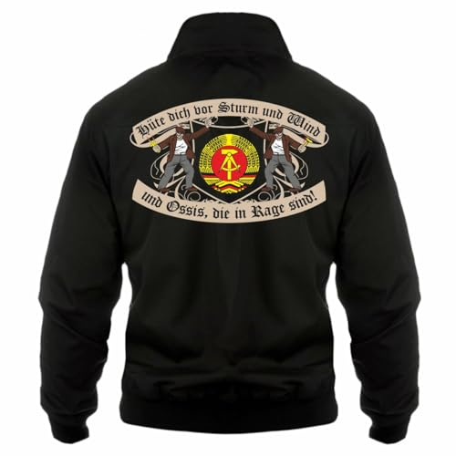 Spaß Kostet Herren Harrington Jacke DDR Hüte dich vor Sturm und Wind Ostdeutschland Motive