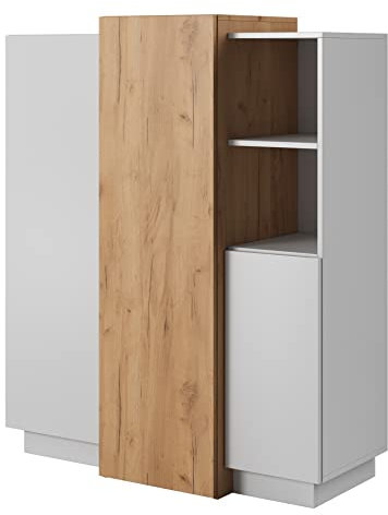 Kommode 3D Schrank 3 türiger Hochschrank Highboard Schrank Wohnzimmerschrank
