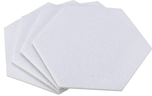 sourcing map Dessous de Verre Feutre sous-Verres, 4pcs Hexagonal Absorbant Tampon pour Tasse Vase Bol, Blanc