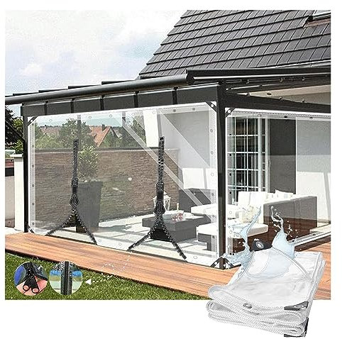 Pannelli laterali della pergola Telone trasparente, telone in vetro morbido resistente agli strappi con cerniera, for portico Gazebo Patio, telone in PVC con cerniera, spessore 0,5 mm, resistente ( Si