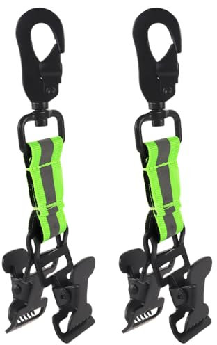 Abiemuce 2 Stück Handschuhhalter, Handschuh Halterung Gürtel, Feuerwehr Handschuhhalter, Handschuh Clip mit Metall-Karabiner, Handschuhclip Handschuhhalter von Handschuhen Handtüchern (Grün) (C)