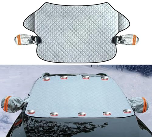 SSIMOO Frontscheibenabdeckung Auto,für Opel Corsa-C Corsa-D Corsa-E Corsa-F Grandland Grandland-X,Winter Faltbar Scheibenabdeckung,160 * 116cm