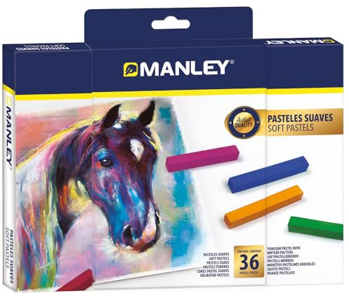 Manley soft pastels 36 piezas | Pasteles suaves de colores brillantes | Ideales para artistas y principiantes | Pasteles de calidad artística fáciles de mezclar y sombrear