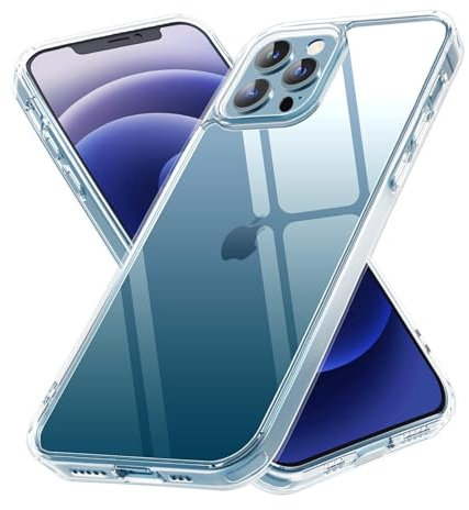 Clear Case for iPhone 12 Pro Max (6.7) - 360° Shockproof, Military Grade Drop Protection, Front and Back Clear Protective Case, Non-Yellowing Transparent Cover - Clear