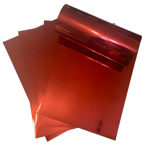 ASENME A4-Metallic-Karton, 10 Einheiten – 250 Gramm Metallischer Karton (Rot, A4 / 10 Einheiten)