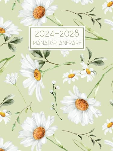 Månadsplanerare 2024-2028: 5 Års Kalender Från Januari 2024 till December 2028 - 1 Månad på 2 Sidor || 60 Månaders Organisatör och Planerare med Svenska Helgdagar
