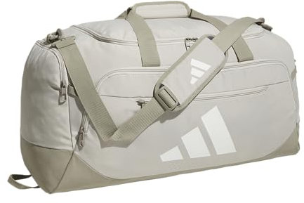 adidas Defender 5 Große Seesack (100 Liter), Wonder Alumina Grey/Kitt Beige, Medium (59L), Defender 5.0 Sporttasche, Reisetasche, nachhaltige Sporttasche für Damen und Herren