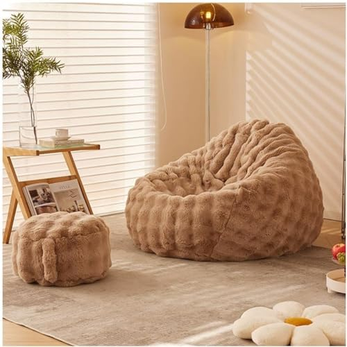 BKEKM Sitzsack-Stuhl, Plüschstoff, fauler Sofa-Stuhl mit Füllung, Sitzsack, Tatami, 80 cm/90 cm, Sofa-Pouf, weicher, Flauschiger Sitzsack-Liege