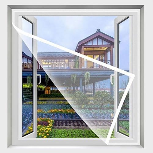 130 x 200 cm Fenstergitter mit selbstklebendem Klettverschluss - Insektennetz Fliegengitter Fenster - Insektenschutz mit Blend- & Sonnenschutz - Fliegennetz ohne Bohren