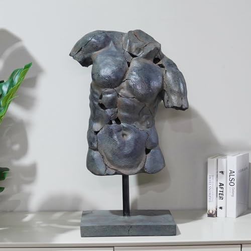 Cynkeyee Büstenstatue, Skulpturen, Heimdekoration, abstrakte Skulptur, griechische Statue, männlicher Torso, Skulptur, Eingangsdekoration, für Wohnzimmer, Heimdekoration, 39 x 21 x 65 cm
