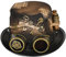 WYLZLKX Steampunk Herren Hut mit Brille Gay Zylinder Steampunk Bowler Zylinder Vintage Halloween Zylinder Gothic Karneval Nachtclub