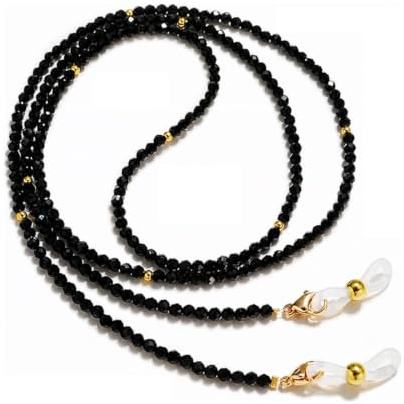 BILIONE Chaîne de lunettes en perles de cristal pour femmes et filles, supports de lunettes autour du cou, sangle de support de lunettes de soleil