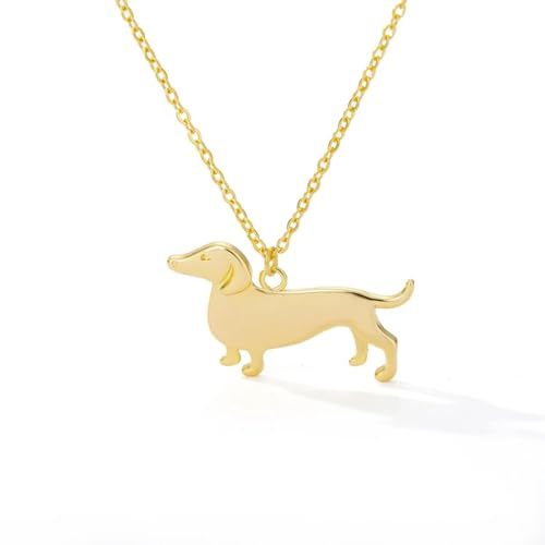 Trend Halskette Ketten Schmuck Herren Frauen Anhänger Necklace Dackel-Hundehalsketten Für Frauen, Wursthund, Tierwelpe, Hundehalskette