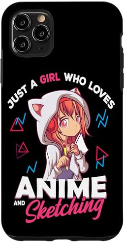 Just A Girl Who Loves Anime and Sketching Otaku Anime Merch Case for iPhone 11 Pro Max