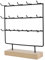 GOOPEEG Schmuckständer Schmuckhalter, 3-stufiger Ohrring-Organizer-Ständer, Ohrring-Halter, 15 Haken, Schmuckhalter Mit Holzsockel Schmuckbaum(Black)