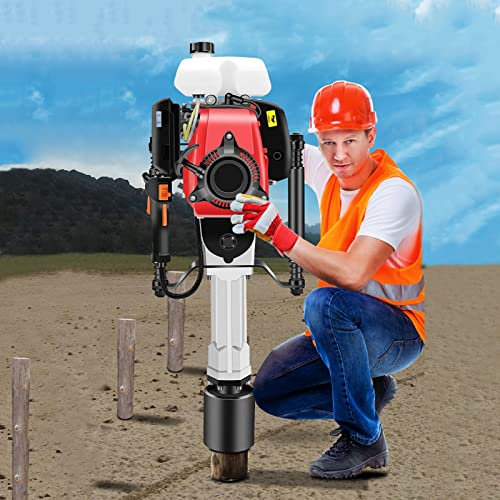 KJZQXYX Post Driver Petrol 4-Stroke Fence Knocker Pile Ramming Garden Construction 55/70/100mm Pile Driver Jack Hammer Picket Fencing Ramming
