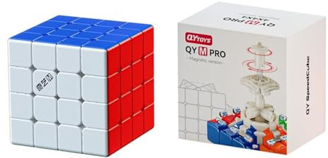 XMDCuber QY Toys M Pro 4x4 Magnetic Speed Cube, Stickerless 4x4x4 Magnetic Cube Magic Puzzle 2024 Version 58.5mm