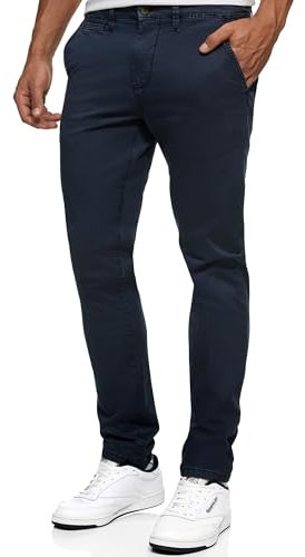 Indicode Herren INGeoport Chinohose aus 98% Baumwolle | Herrenhose Chino für Männer Navy, 36/32