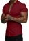 Elegancity Mens Shirts Short Sleeve Smart Casual Summer Beach Shirts Slim Muscle Fit Button Down Formal Dress Shirt Red, L