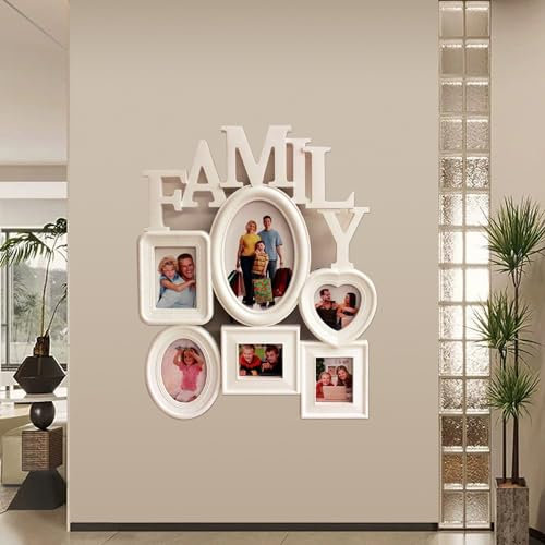 UUE Bilderrahmen Collagen, Bilderrahmen für 6 Fotos, Wand Fotorahmen für Mehrere Fotos, Bilder Collage Wand, Bilderrahmen Family für Zuhause, tudio und Büro, 36 × 29, 5 × 2 cm