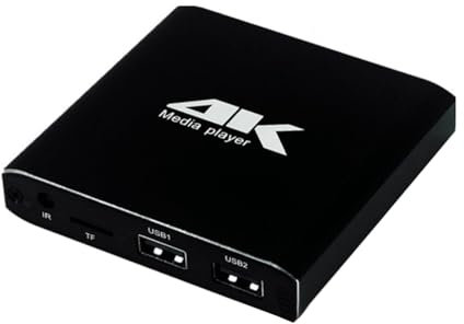 Qerwsdty Multimediaplayer, 4K 265, Werbeplayer, Automatische Loop-Wiedergabe mit TF/AV//USB-Festplatte, 1080P HD-Mediaplayer, EU-Stecker