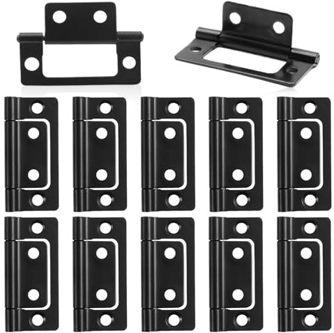 UICCVOKK 12 Stück Scharniere Klappbar, Flachscharnier, Türscharniere, Scharnier Schwarz, Flach Zu Öffnete Fensterscharniere, Stumme Lagerscharniere, Türbeschläge 360 Grad Drehbare Mönbelscharniere