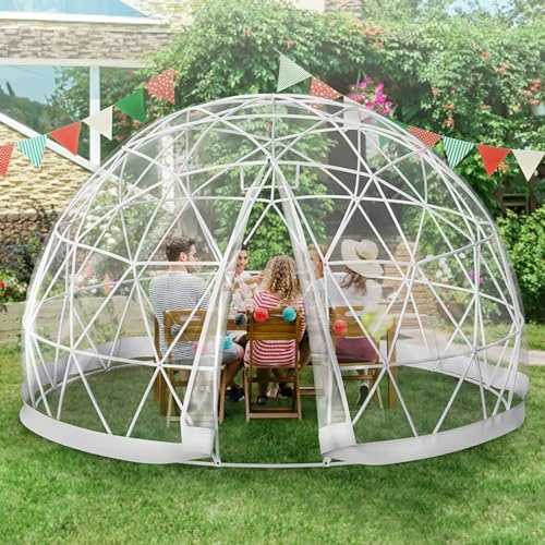 VDCVADKYE Transparent Inflatable Bubble Tent, Outdoor Bubble Tent Garden Dome 5-7 Person Portable Transparent 12x7.2ft
