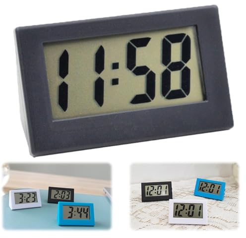 Small Travel Digital Clock,Digital Clock Battery Powered Only,Led Sm/all Battery-Operated Di/gital Cloc/k,Non Ticking Alarm Clo/ck,S/mall Digi/tal C/lock for Home,Easy to Read Bedside Clo/cks(Black)