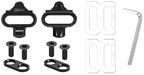 HOUSON Universelle Klickpedal-Platten für MTB SPD-System (2-Loch) | Manganstahl | Inkl. Befestigungssatz | Kompatibel mit SPD-Klickpedalen