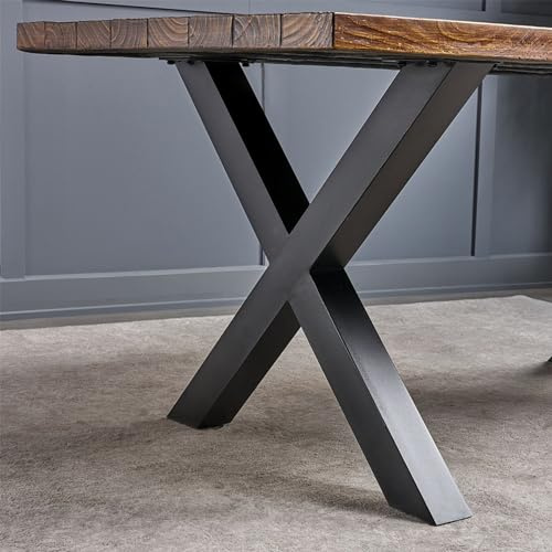 INMOZATA 2X Tischbeine X Form Tischbeine Metall Schwarz Tischuntergestell Tischfüße DIY Tischgestell Möbelfüße für Schreibtisch Couchtisch Esstisch Sitzbank B80 x H71 cm