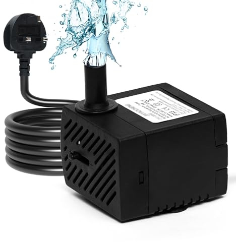 Putfoka Wasserpumpe Klein Tauchpumpe, Mini Wasserpumpe Springbrunnenpumpe (180L/H, 3W) mit 4,6ft Stromkabel 1 Düse, Aquarium Pumpe Teich Wasser Pumpe für Fischbecken, Hydrokultur