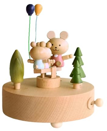 Genérico s Musik aus Holz, Musik- , Musical Wind Up Train Castle Girl Dancer, rotierendes Klangspielzeug für Kinderbett für die Entwicklung von Kindern, niedlich für Kindergarten