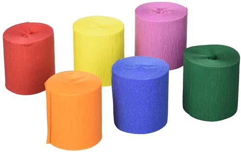 Heyda 203376099 Kreppbänder (5 cm x 10 m, sortiert 32 g qm, 6 Rollen)