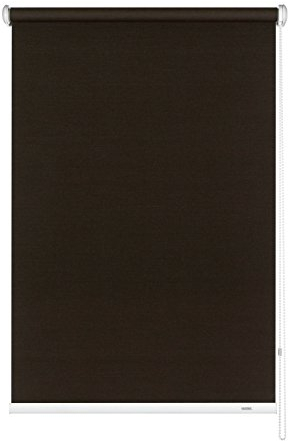 GARDINIA Seitenzug-Rollo, Decken-, Wand- oder Nischenmontage, Lichtdurchlässig, Blickdicht, Alle Montage-Teile inklusive, Dunkelbraun, 52 x 180 cm (BxH)