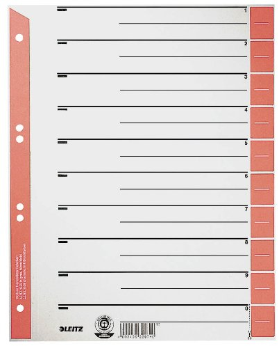 100 LEITZ Trennblätter 1652 / rot / 230 g/m² / DIN A4