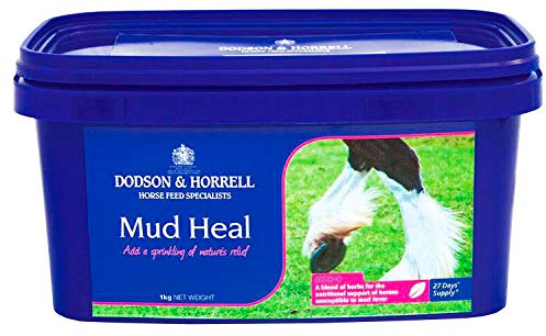 Dodson & Horrell Mud Heal for Horses, 1 kg | Herbal supplement with echinacea, clivers, marigold, devil's claw, burdock, garlic and nettle for skin exposed to mud.