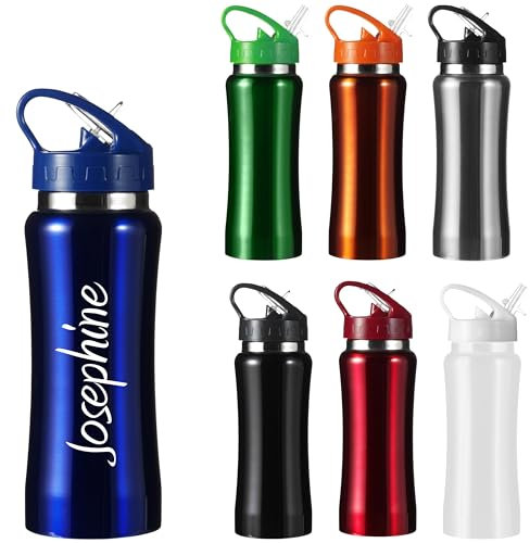 Schmalz® Edelstahl Trinkflasche mit Gravur Isolierflasche Wandern Camping Outdoor graviert (weiss)