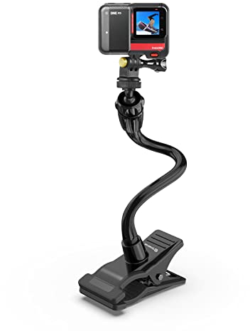 Smatree® verstellbare Jaws Flex Klemmhalterung mit 12 Schwanenhalsverlängerung für Insta360 X3/ONE RS/ONE X2/GO 2/Compact Kameras (1/4 Gewinde)