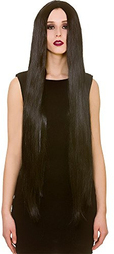 Adult Ladies Classic Black Wig Extra Long 39 Halloween Fancy Dress