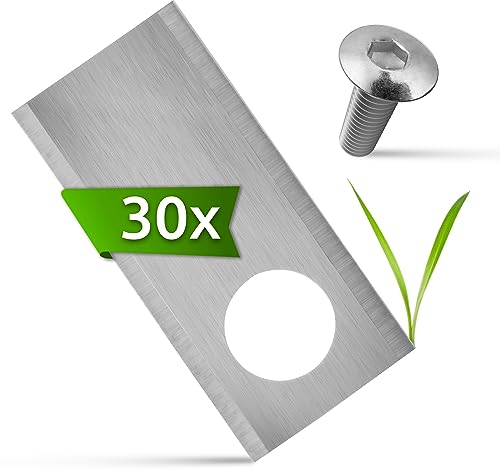 ECENCE 30 Cuchillas de Recambio para Cortacésped Robótico - Compatibles con Honda Miimo 300 y 500-0,5 mm 2