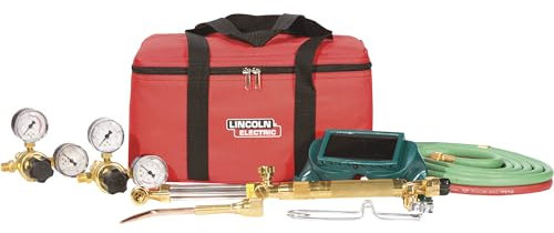 Lincoln Electric KH995 - Kit Completo di Strumenti e Attrezzature per Taglio, Saldatura, brasatura, Tagli da 1 e Saldatura da 1/16, opere con CGA 510 + 540 cilindri, Borsa portaoggetti Inclusa