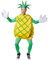 tectake dressforfun Kostüm Ananas Ananaskostüm | Ärmelloses Oberteil mit gekreuzten, grünen Streifen | Große, lustige Handschuhe | Inkl. Kopfbedeckung in Form eines Blattschopfes (L | Nr. 301632)