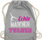 Turnbeutel Rucksack - Echte Mädchen turnen I Geschenk Turnerin - Unisize - Hellgrau - kunstturnen kinderturnbeutel sport turn beutel für turner 25. geburtstag gymnastic stoffbeutel sportbeutel